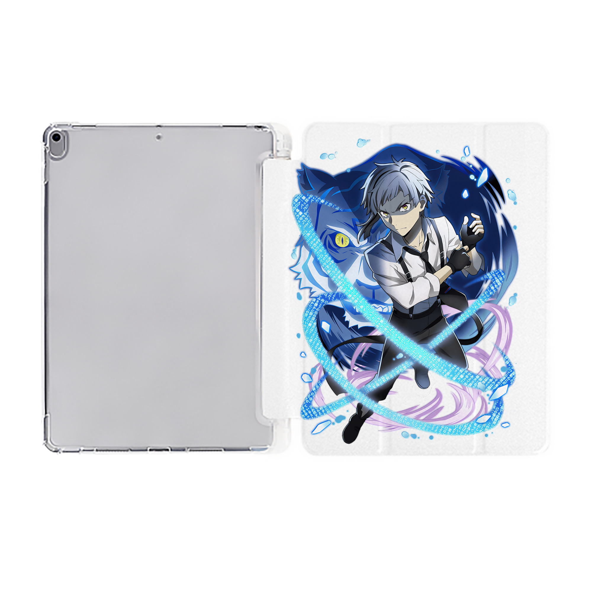 （画像用） 文豪ストレイドッグス Bungo Stray Dogs IPad ケース ペン収納付き 三つ折りスタンド PUレザー×シリコン 対応機種9.5/10.5/10.9インチ